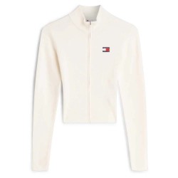 Блуза Tommy jeans DW0DW20967 full zip sweater - White (Ancient White) блуза,мъжки,пуловери,дамски,пуловери,tommy,jeans,dw0dw20967,full,zip,sweater,white,(ancient,white)