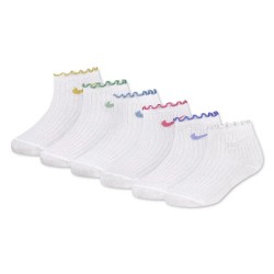 Чорапи Nike Lettuce Welt Ankle socks 6 pairs - White (Metallic Gold) чорапи,мъжки,чорапи,дамски,чорапи,nike,lettuce,welt,ankle,socks,6,pairs,white,(metallic,gold)