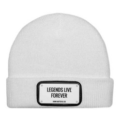 Шапка John hatter & co Rubber legends live forever beanie - White (White) шапка,всички,шапки,john,hatter,&,co,rubber,legends,live,forever,beanie,white,(white)