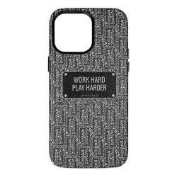 John hatter & co Work hard 14 pro max phone case - Grey (Black) други,аксесоари,john,hatter,&,co,work,hard,14,pro,max,phone,case,grey,(black)