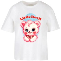 Тениска Miss tee Little Devil short sleeve T-shirt - White (White) тениска,мъжки,тениски,дамски,тениски,miss,tee,little,devil,short,sleeve,t,shirt,white,(white)