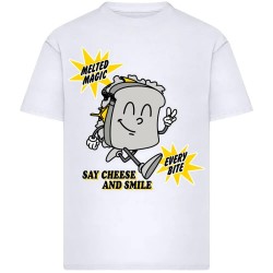 Тениска Mister tee Cheese And Smile Oversized short sleeve T-shirt - White (White) тениска,мъжки,тениски,дамски,тениски,mister,tee,cheese,and,smile,oversized,short,sleeve,t,shirt,white,(white)
