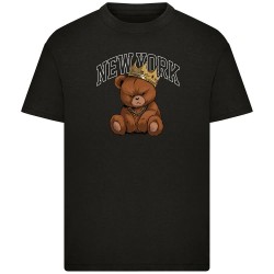 Тениска Mister tee New York Crowned Bear short sleeve T-shirt - Black (Black) тениска,мъжки,тениски,дамски,тениски,mister,tee,new,york,crowned,bear,short,sleeve,t,shirt,black,(black)
