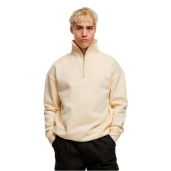 Блуза Urban classics Cut&Sew half zip sweatshirt - Beige (White Sand) блуза,мъжки,пуловери,urban,classics,cut&sew,half,zip,sweatshirt,beige,(white,sand)