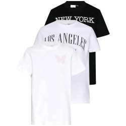 тениска,мъжки,тениски,дамски,тениски,urban,classics,new,york,&,los,angeles,&,butterf,short,sleeve,t,shirt,3,units,white,black,(white,white,black)