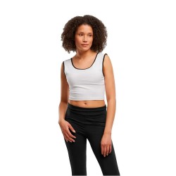 Потник Urban classics TB7486A Sleeveless Top - White (White / Black / White / Black) потник,дамски,топове,urban,classics,tb7486a,sleeveless,top,white,(white,black,white,black)