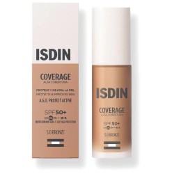 ексфолианти,isdin,coverage,alta,cobertura,spf50+,nº5.0,bronze,30g,foundation,brown,golden