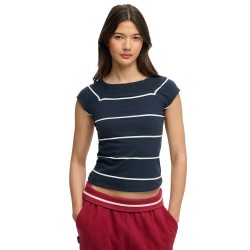 Фланелка с къс ръкав Superdry Athletic Off Shoulder Pattern short sleeve top - Blue (Navy Stripe) фланелка,с,къс,ръкав,дамски,топове,superdry,athletic,off,shoulder,pattern,short,sleeve,top,blue,(navy,stripe)