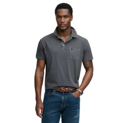 Superdry Classic Cotton Linen short sleeve polo - Grey (Chrome Grey) дамски,блузи,с,яка,мъжки,блузи,с,яка,superdry,classic,cotton,linen,short,sleeve,polo,grey,(chrome,grey)