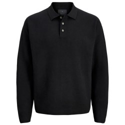 Jack & jones Bradfort long sleeve polo - Black (Black) дамски,блузи,с,яка,мъжки,блузи,с,яка,jack,&,jones,bradfort,long,sleeve,polo,black,(black)