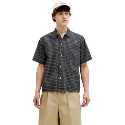 карирана,риза,дамски,ризи,мъжки,ризи,jack,&,jones,riviera,linen,short,sleeve,shirt,black,(black,checks)
