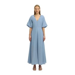 Рокля Selected Maddie short sleeve long dress - Blue (Dusty Blue) рокля,дамски,поли,и,рокли,selected,maddie,short,sleeve,long,dress,blue,(dusty,blue)