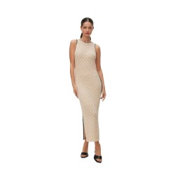 рокля,дамски,поли,и,рокли,vero,moda,awevelyn,sleeveless,long,dress,beige,(birch,black,contrast)