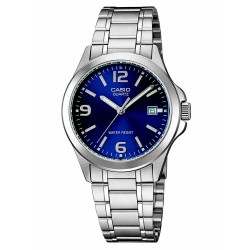 Часовник Casio MTP-1215A-2A 43.3mm 3ATM Quartz Analogical watch - Silver (Grey / Blue / Mineral) часовник,часовници,casio,mtp,1215a,2a,43.3mm,3atm,quartz,analogical,watch,silver,(grey,blue,mineral)