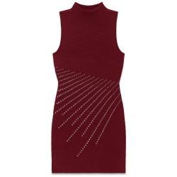 Рокля Guess Jaylene Studded long sleeve short dress - Red (Bet On Pink Multicolor) рокля,дамски,поли,и,рокли,guess,jaylene,studded,long,sleeve,short,dress,red,(bet,on,pink,multicolor)