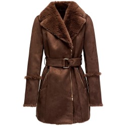 Палто Salsa jeans Diana coat - Brown (Dark Brown V1) палто,мъжки,якета,salsa,jeans,diana,coat,brown,(dark,brown,v1)