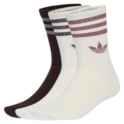 Чорапи Adidas Originals 3 Stripes Glitter crew socks 3 pairs - White (Off White / Aurora Coffee) чорапи,мъжки,чорапи,дамски,чорапи,adidas,originals,3,stripes,glitter,crew,socks,3,pairs,white,(off,white,aurora,coffee)