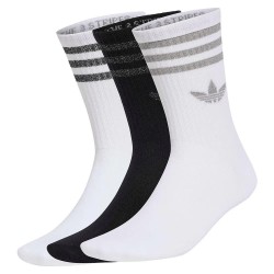 чорапи,мъжки,чорапи,дамски,чорапи,adidas,originals,3,stripes,glitter,crew,socks,3,pairs,white,black,(white,silver,met,black)