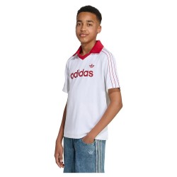 Adidas Originals Loose Pinstripe short sleeve polo - White (White) дамски,блузи,с,яка,мъжки,блузи,с,яка,adidas,originals,loose,pinstripe,short,sleeve,polo,white,(white)