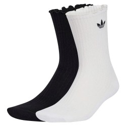 Чорапи Adidas Originals Ruffle crew socks 2 pairs - White / Black (Black / White) чорапи,мъжки,чорапи,дамски,чорапи,adidas,originals,ruffle,crew,socks,2,pairs,white,black,(black,white)