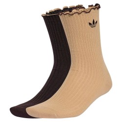 Чорапи Adidas Originals Ruffle crew socks 2 pairs - Beige / Black (Magic Beige / Aurora Coffee) чорапи,мъжки,чорапи,дамски,чорапи,adidas,originals,ruffle,crew,socks,2,pairs,beige,black,(magic,beige,aurora,coffee)