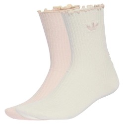 Чорапи Adidas Originals Ruffle crew socks 2 pairs - White (Off White / Wonder Quartz) чорапи,мъжки,чорапи,дамски,чорапи,adidas,originals,ruffle,crew,socks,2,pairs,white,(off,white,wonder,quartz)