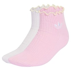 Чорапи Adidas Originals Ruffle Quarter socks - White / Pink (Frozen Purple / Off White / Orchid Fusion) чорапи,мъжки,чорапи,дамски,чорапи,adidas,originals,ruffle,quarter,socks,white,pink,(frozen,purple,off,white,orchid,fusion)
