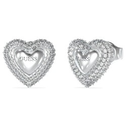 Guess Beloved Pave Heart Studs earrings - Silver (Silver) бижутерия,guess,beloved,pave,heart,studs,earrings,silver,(silver)