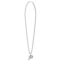 бижутерия,guess,rebel,knight,necklace,silver,(silver)