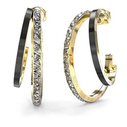 бижутерия,guess,trinity,jube04569,earrings,golden,(gold,black)