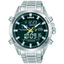 Часовник Lorus watches RW663AX9 45mm 10ATM Quartz/Analogical/Digital watch - Silver (Silver / Black / Mineral) часовник,часовници,lorus,watches,rw663ax9,45mm,10atm,quartz,analogical,digital,watch,silver,(silver,black,mineral)