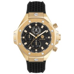 Часовник Philipp plein Chrono Royal Sport-Tech 45mm 5ATM Quartz/Analogical watch - Golden (Black / Black / Gold / Mineral) часовник,часовници,philipp,plein,chrono,royal,sport,tech,45mm,5atm,quartz,analogical,watch,golden,(black,black,gold,mineral)