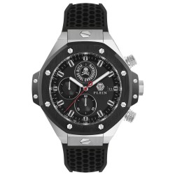 Часовник Philipp plein Chrono Royal Sport-Tech 45mm 5ATM Quartz/Analogical watch - Silver (Black / Black / Silver / Mineral) часовник,часовници,philipp,plein,chrono,royal,sport,tech,45mm,5atm,quartz,analogical,watch,silver,(black,black,silver,mineral)