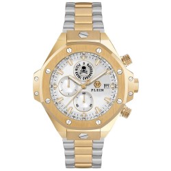 Часовник Philipp plein Chrono Royal Sport-Tech 45mm 5ATM Quartz/Analogical watch - Golden (Gold / White / Mineral) часовник,часовници,philipp,plein,chrono,royal,sport,tech,45mm,5atm,quartz,analogical,watch,golden,(gold,white,mineral)