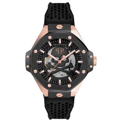 часовник,часовници,philipp,plein,skeleton,royal,46mm,5atm,automatic,analogical,watch,silver,(black,black,mineral)