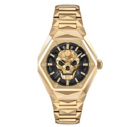 часовник,часовници,philipp,plein,skull,spikes,40mm,5atm,quartz,analogical,woman,watch,golden,(gold,black,mineral)