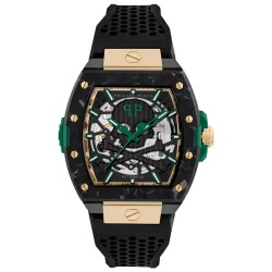 часовник,часовници,philipp,plein,the,skeleton,44mm,5atm,automatic,analogical,watch,green,(black,black,gold,green,mineral)