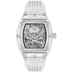 часовник,часовници,philipp,plein,the,skeleton,crystal,44mm,5atm,automatic,analogical,watch,clear,(white,silver,mineral)