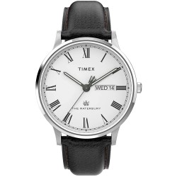 часовник,часовници,timex,waterbury,40mm,5atm,quartz,analogical,watch,silver,(black,white,mineral)