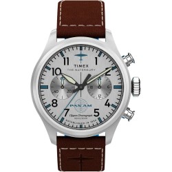 Часовник Timex Waterbury 41mm 10ATM Quartz/Analogical watch - Silver (Brown / Silver / Mineral) часовник,часовници,timex,waterbury,41mm,10atm,quartz,analogical,watch,silver,(brown,silver,mineral)