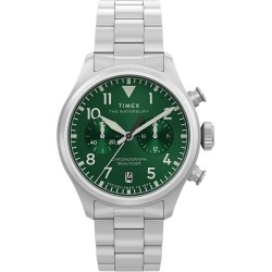 Часовник Timex Waterbury 41mm 10ATM Quartz/Analogical watch - Silver (Silver / Green / Mineral) часовник,часовници,timex,waterbury,41mm,10atm,quartz,analogical,watch,silver,(silver,green,mineral)