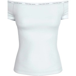 фланелка,с,къс,ръкав,дамски,топове,calvin,klein,j20j223098,short,sleeve,top,white,(white)