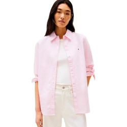Риза с дълъг ръкав Tommy hilfiger WW0WW46111 long sleeve shirt - Pink (Classic Ithaca Stripe / Mid Pink) риза,с,дълъг,ръкав,дамски,ризи,мъжки,ризи,tommy,hilfiger,ww0ww46111,long,sleeve,shirt,pink,(classic,ithaca,stripe,mid,pink)