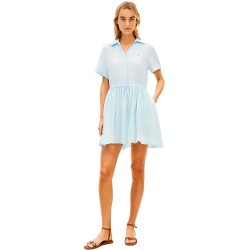 Рокля Tommy hilfiger WW0WW48950 Linen short sleeve short dress - Blue (Keepsake Blue) рокля,дамски,поли,и,рокли,tommy,hilfiger,ww0ww48950,linen,short,sleeve,short,dress,blue,(keepsake,blue)