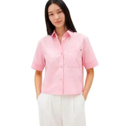 Риза с къс ръкав Tommy hilfiger WW0WW48899 short sleeve shirt - Pink (Bonita Pink) риза,с,къс,ръкав,дамски,ризи,мъжки,ризи,tommy,hilfiger,ww0ww48899,short,sleeve,shirt,pink,(bonita,pink)