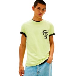 тениска,мъжки,тениски,дамски,тениски,tommy,jeans,dm0dm22553,short,sleeve,t,shirt,yellow,(faded,lime)