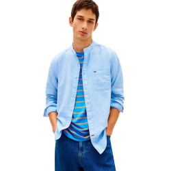 риза,с,дълъг,ръкав,дамски,ризи,мъжки,ризи,tommy,jeans,dm0dm22756,linen,long,sleeve,shirt,blue,(blue,twilight)