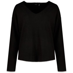 блуза,мъжки,пуловери,дамски,пуловери,vero,moda,breeze,v,neck,sweater,black,(black,detail,silver,lurex,edge)