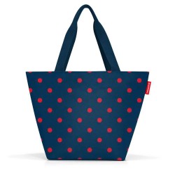 Пазарска чанта Reisenthel M Shopper Bag - Blue (Mix Dots-Red) пазарска,чанта,всички,чанти,reisenthel,m,shopper,bag,blue,(mix,dots,red)