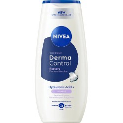 хигиена,тяло,nivea,derma,control,restore,250,ml,shower,gel,clear,(blue,white)